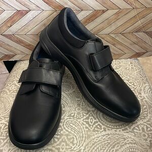 Anodyne mens black leather Diabetic shoe No.66 Men's Casual Comfort Stretch 10.5